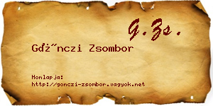 Gönczi Zsombor névjegykártya